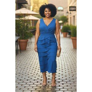 Adriana Papell Woman Saphire Evening Dress Plus Size 14
